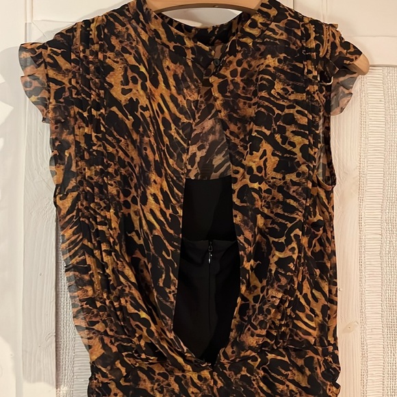 All Saints Hali Ambient Dress cheetah print size 2 - Picture 8 of 9